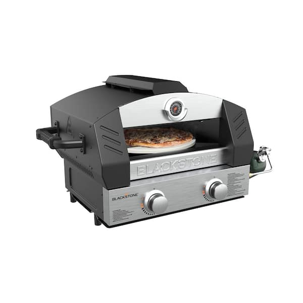 Blackstone Portable Propane Outdoor Pizza Oven in Steel and Black with in. Stone 6964 - The Home Depot