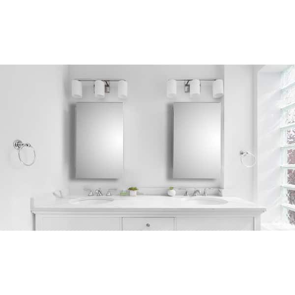 Spacecab 16 in. W x 26 in. H Rectangular Frameless Recessed Medicine Cabinet with Polished Edge Mirror and 6-Shelves