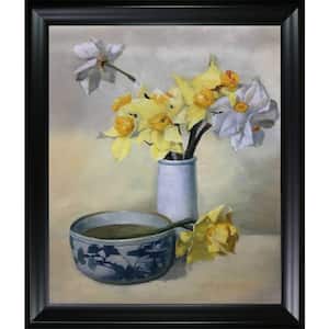Daffodils and Narcissi by Frank Bramley Black Matte Framed Nature Oil Painting Art Print 25 in. x 29 in.