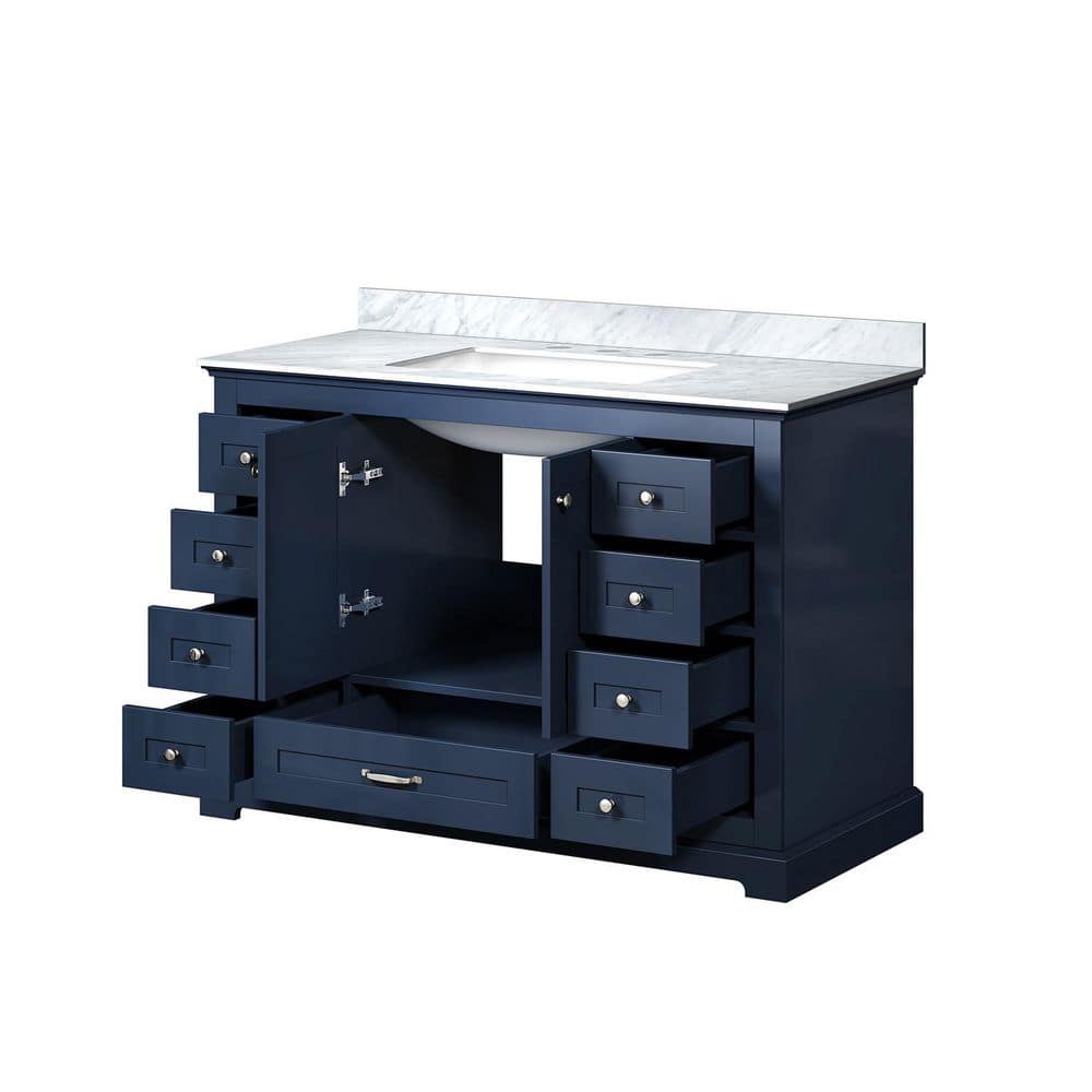 Navy Blue 48" Single Vanity with Carrara Marble Top
