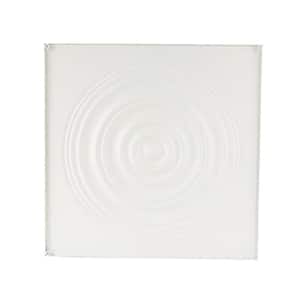 37 in. x 37 in. White Ribbed Geometric Metal Work Wall Decor with Brass Frame