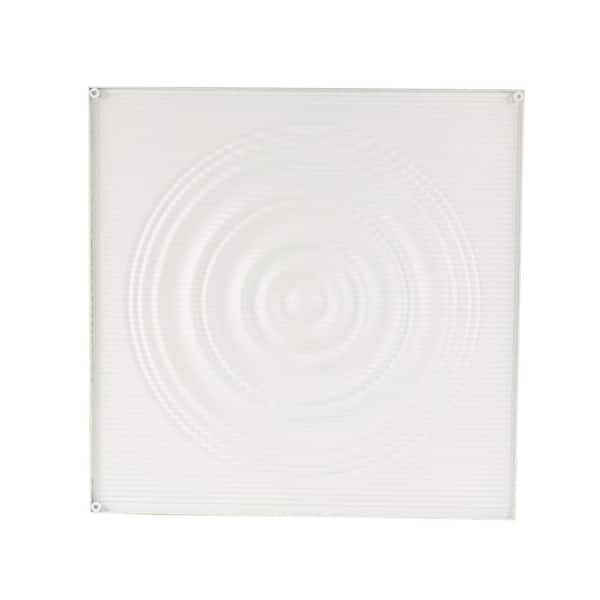 37 in. x 37 in. White Ribbed Geometric Metal Work Wall Decor with Brass Frame