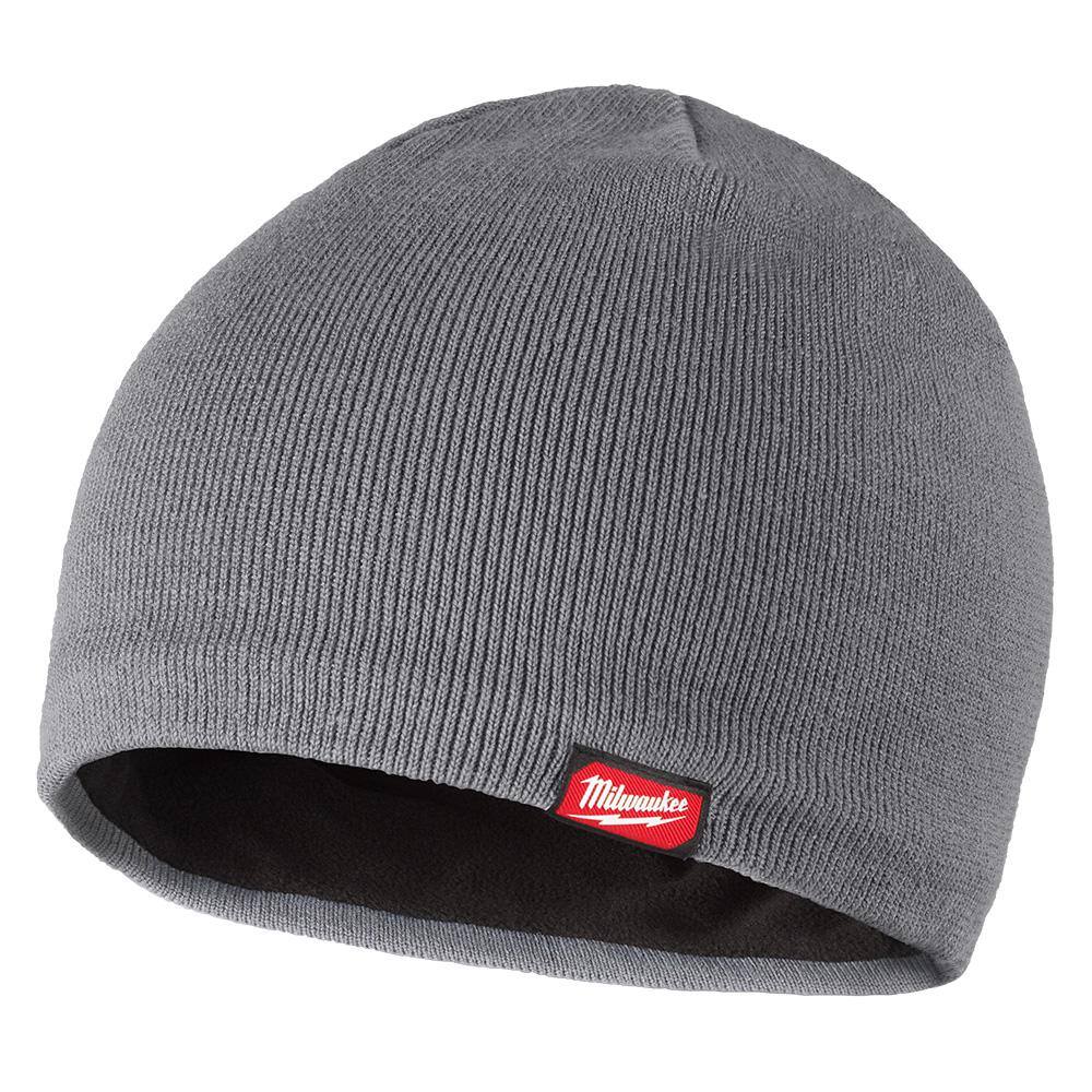 Milwaukee Gray Fleece-Lined Beanie Cap M751G - The Home Depot