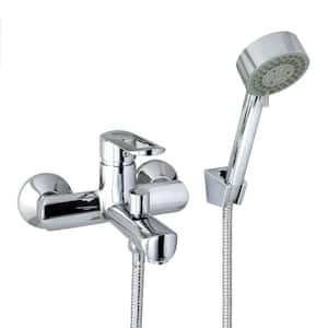 Oval 6 in. Single-Handle 3-Spray Tub and Shower Faucet with Hand Held Shower in Polished Chrome (Valve Included)