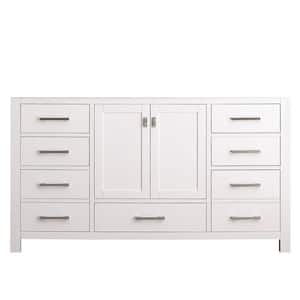 Modero 60 in. W x 21 in. D x 34 in. H Vanity Cabinet Only in White