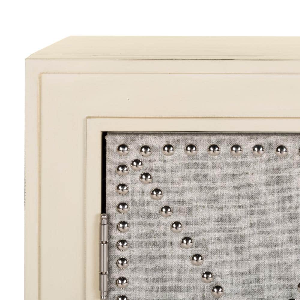 Erin Beige and Gray 2-Door Chest with Nailheads