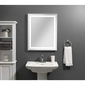 24 in. W x 30 in. H Rectangular Frameless Bathroom Vanity Wall Mirror with LED Color Changing Anti-Fog Technology