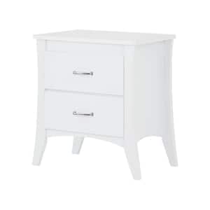 Babb 16 in. White Rectangle End Table with Drawers