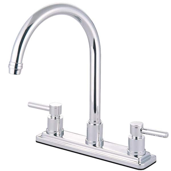 Kingston Brass Concord 2-Handle Deck Mount Centerset Kitchen Faucets in Polished Chrome