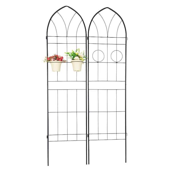 ITOPFOX 78.70 in. Metal Garden Rustproof Trellis Climbing Plants Outdoor Flower Support for Wedding and Party Decors (2-Pack)