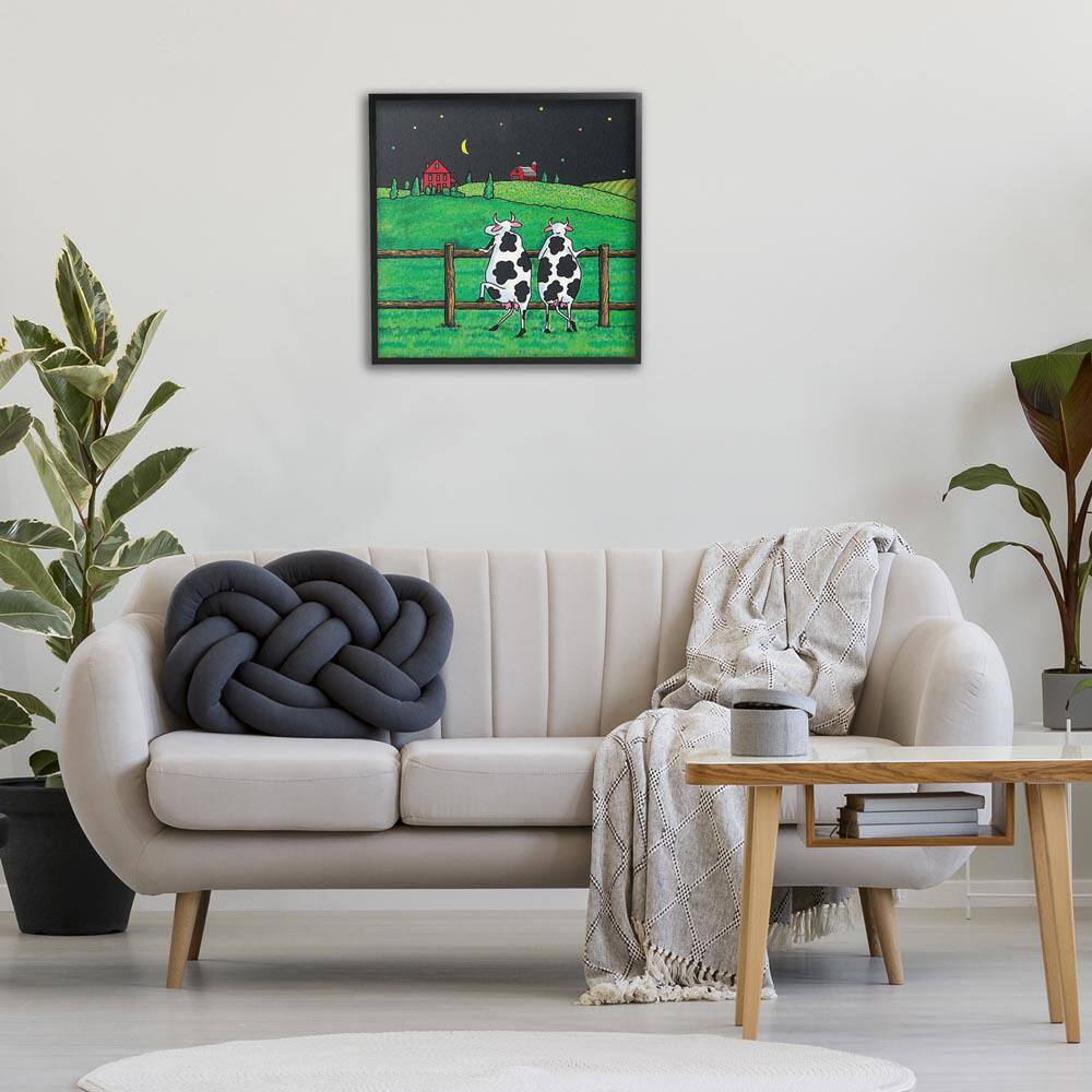 Girls Night Out Cows by Roger Straub Black Framed Animal Giclee Art Print 24 in. x 24 in. price history on PriceWatchPro