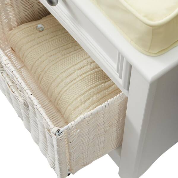 Home Decorators Collection - Oxford White 4-Basket Storage Bench