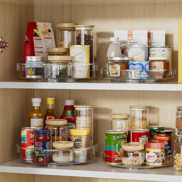 Rise Up ユンサナ セット コンプ JFVKAF 4-Pack Clear Lazy Susan Organizer Smooth 360° Rotation