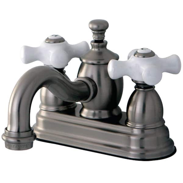Kingston Brass English Country 4 in. Centerset 2-Handle Bathroom Faucet in Brushed Nickel