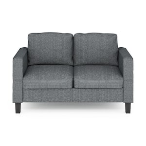 Bayonne 54 in. Gunmetal Polyester 2-Seat Loveseat with Square Arms