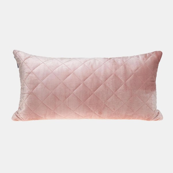 Milo Transitional Quilted Pink Throw Pillow