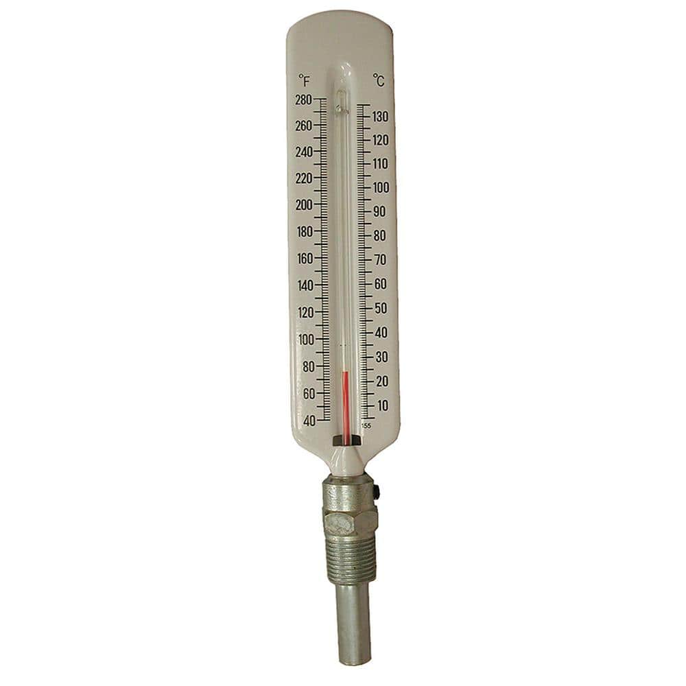 Jones Stephens Hot Water and Refrigerant Line Thermometer, Straight Pattern, Brass Well, 1/2 N