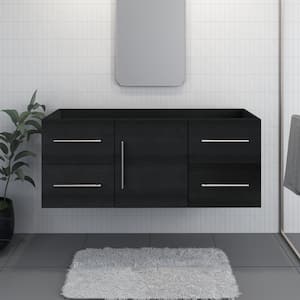 Napa 60 in. W x 22 in. D x 21 in. H Single Sink Bath Vanity Cabinet without Top in Black Ash, Wall Mounted