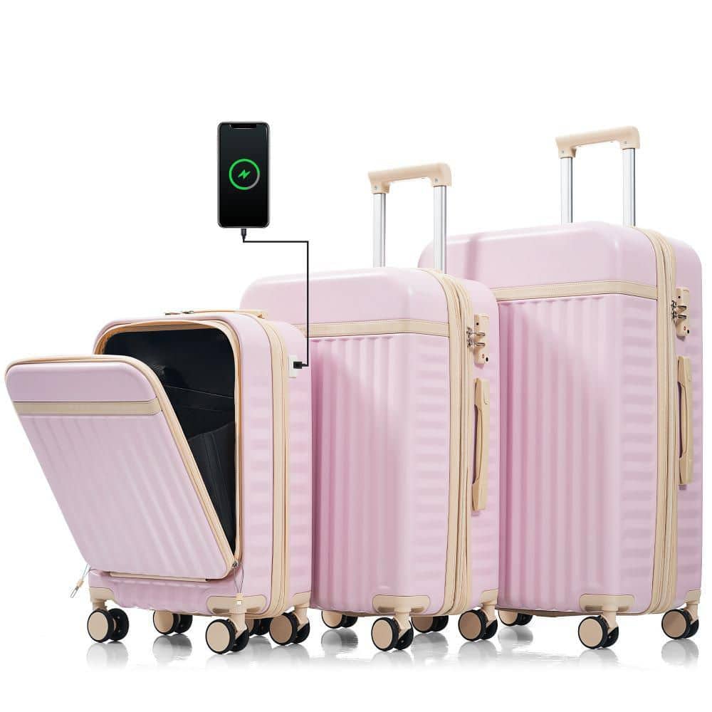 light-pink-merax-luggage-sets-