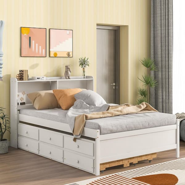 Kids platform deals bed with drawers