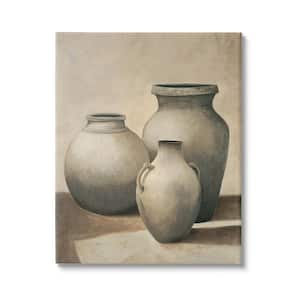 Clay Plant Pottery Jars Still Life Pencil Sketch By Andre Mazo Unframed Culture Art Print 20 in. x 16 in.