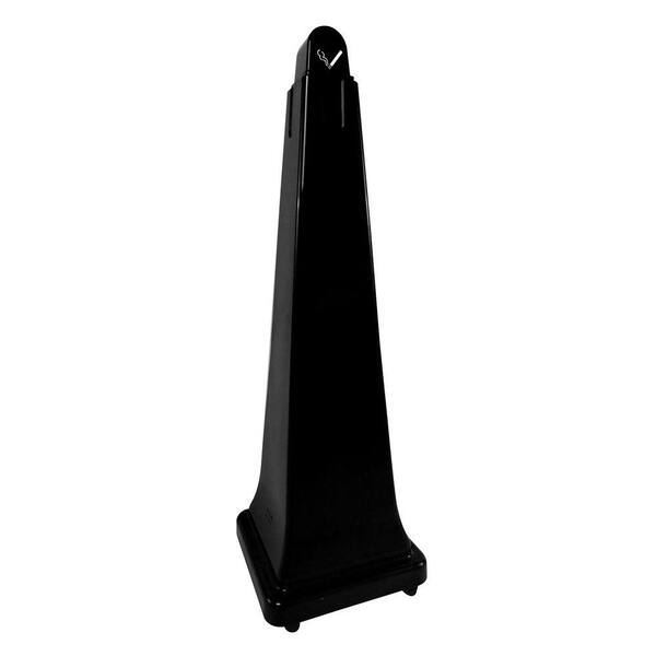Rubbermaid Commercial GroundsKeeper Cigarette Waste Collector, Pyramid, 1 gal, Plastic/Steel, Black -RCP257088BLA