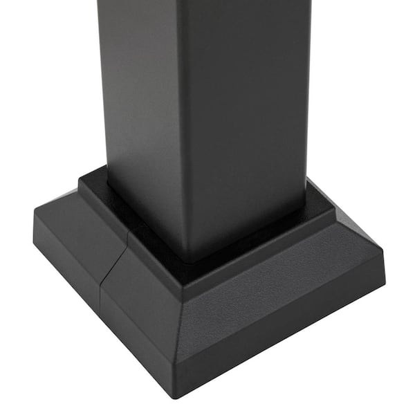 Aria Railing - 3 in. x 3 in. x 36 in. Black Powder Coated Aluminum Deck Post Kit
