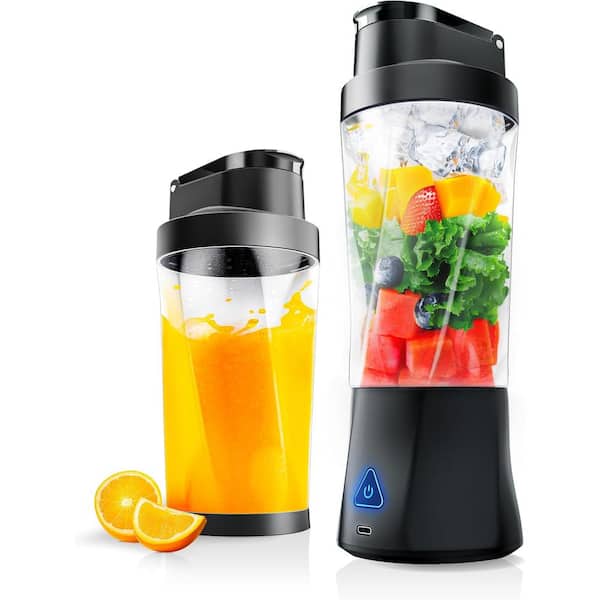 24 oz. Black Single Speed Portable Blender with 6 Sharp Blade,BPA Free, Leakproof-Lid & Sip Spout for Shakes & Smoothies