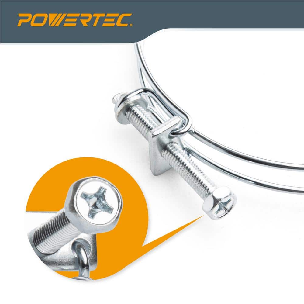 5 in. Double Wire Adjustable Carbon Steel Hose Clamp for Dust Collection Hose, Dryer Vent Hose and HVAC Air Hose(5-Pack)