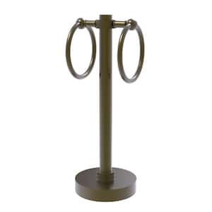 Vanity Top 2 Towel Ring Guest Towel Holder with Dotted Accents in Antique Brass