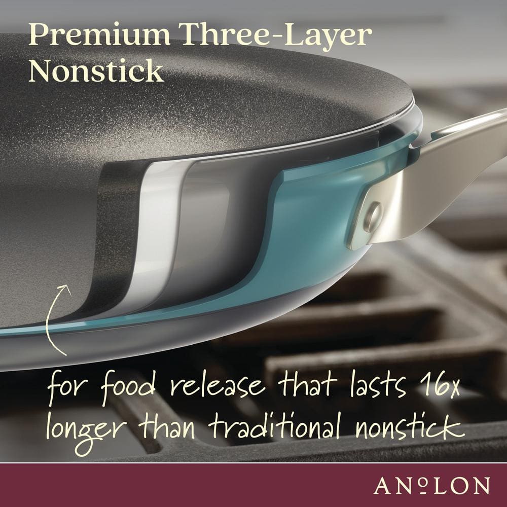 Teal Aluminum Nonstick 2-Quart Saucier with Glass Lid