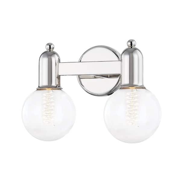 MITZI HUDSON VALLEY LIGHTING Bryce 4.75 in. 2-Light Polished Nickel Vanity Light