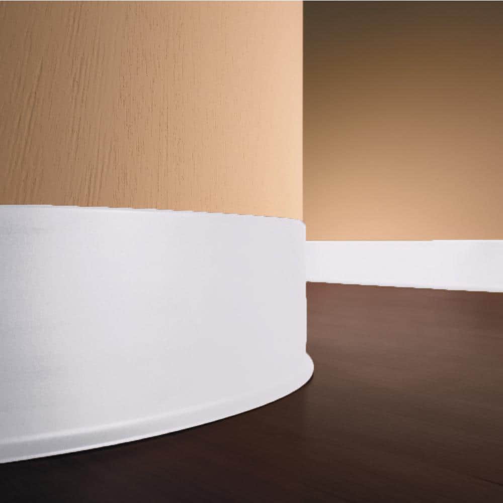 Snow White Vinyl Wall Cove Base Roll, 4 in. x 120 ft.