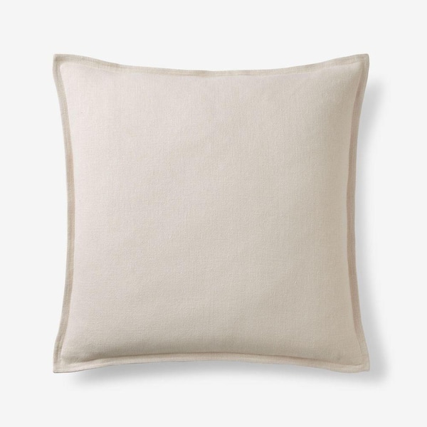 Legends Hotel Sand Linen 20 in. X  20 in. Throw Pillow Cover