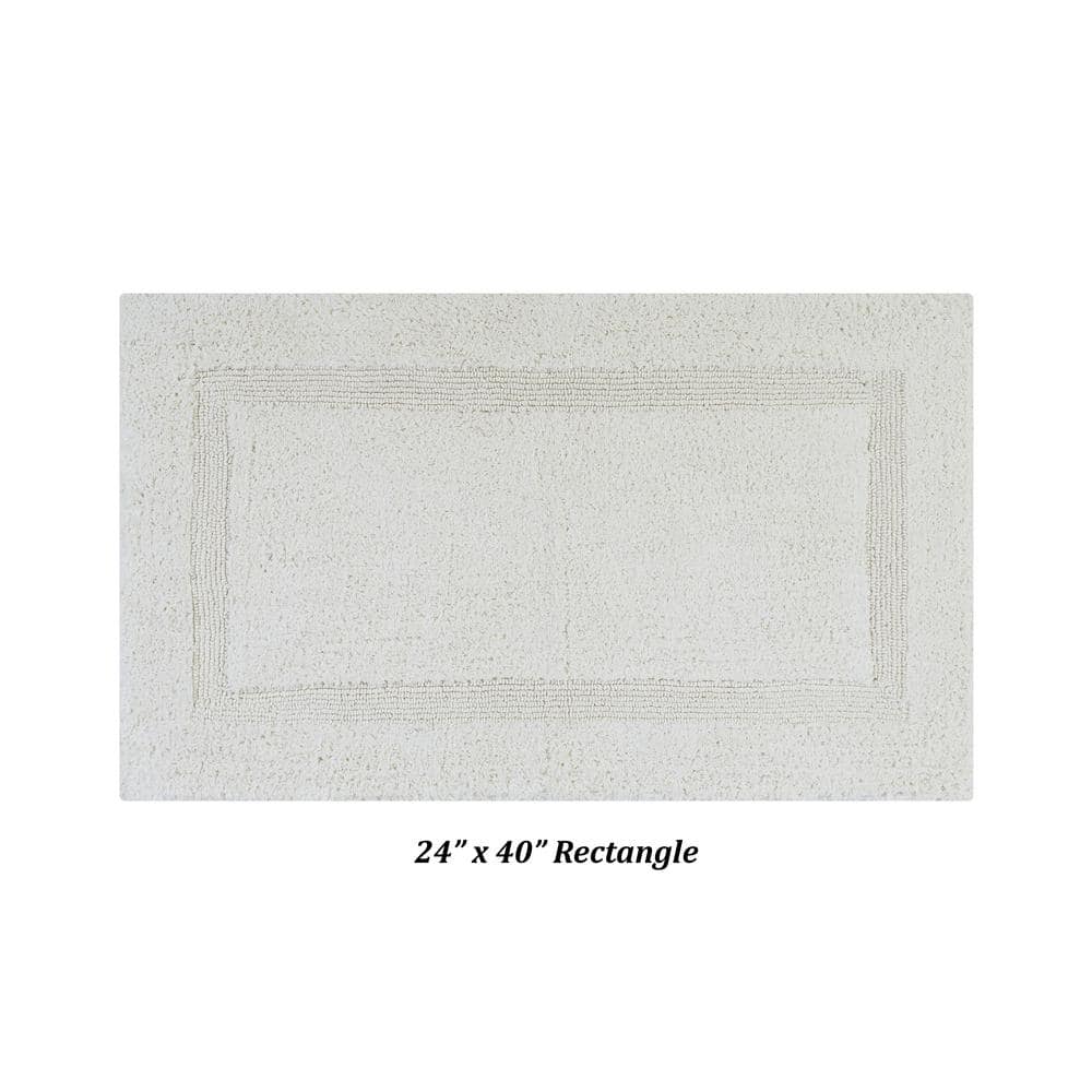 Ivory Cotton Tufted Reversible Bath Rug 24" x 40"