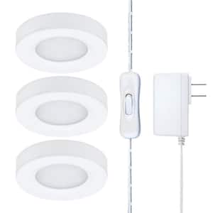 Warm White Plug-In Integrated LED Under Cabinet Puck Light Kit (3-Pack)