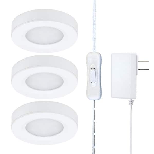 Armacost Lighting Warm White Plug-In Integrated LED Under Cabinet Puck Light Kit (3-Pack)