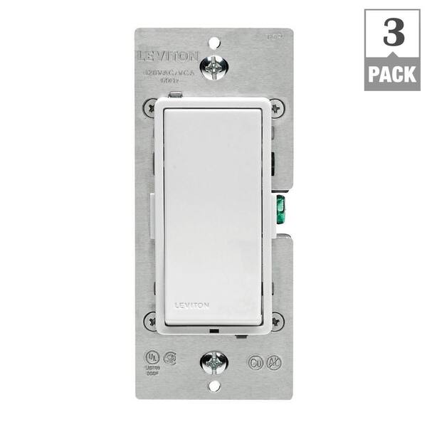 Leviton Decora Z-Wave Controls 15 Amp Scene Capable Switch, White/Ivory/Light Almond (3-Pack)