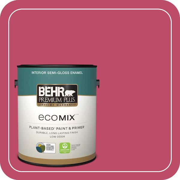 1 gal. #S-G-110 Orchid Rose Semi-Gloss Enamel EcoMix Plant-Based Interior Paint & Primer
