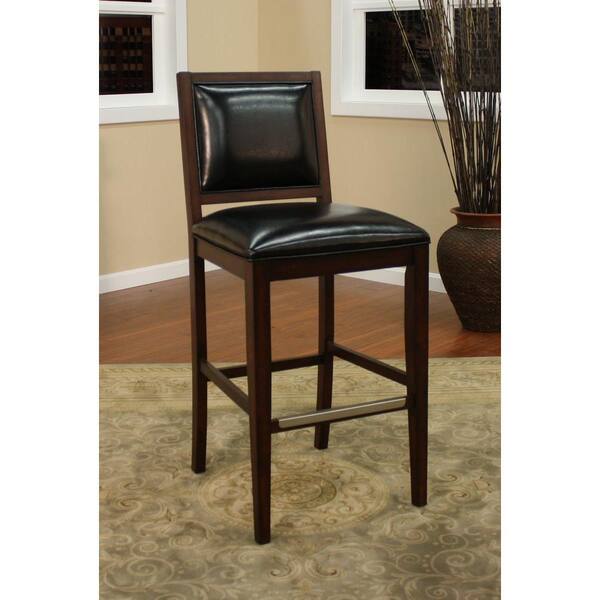 American Heritage Bryant 24 in. Espresso Cushioned Bar Stool (Set of 2)