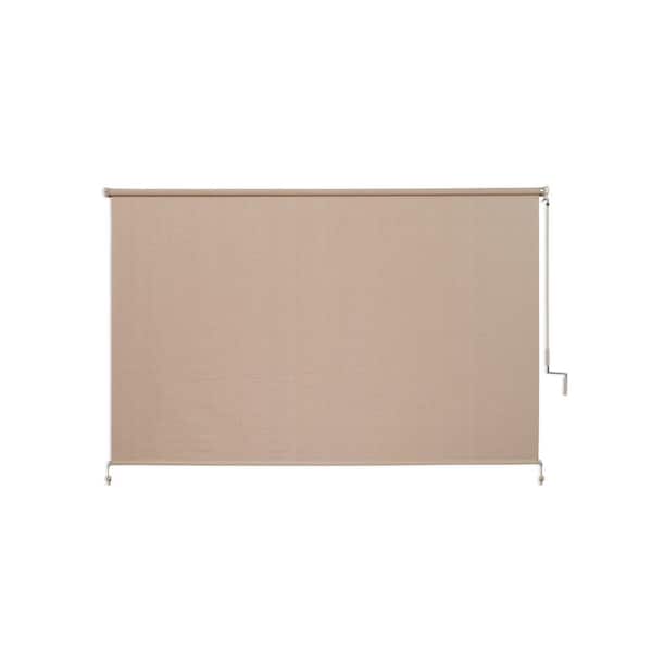 Coolaroo Camel Cordless UV Blocking Fade Resistant Fabric Exterior Roller Shade 96 in. W x 72 in. L