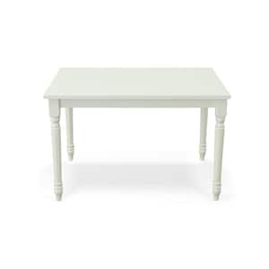 Draven 47.5 in Rectangle White Wood Farmhouse Dining Table (Seats 4)