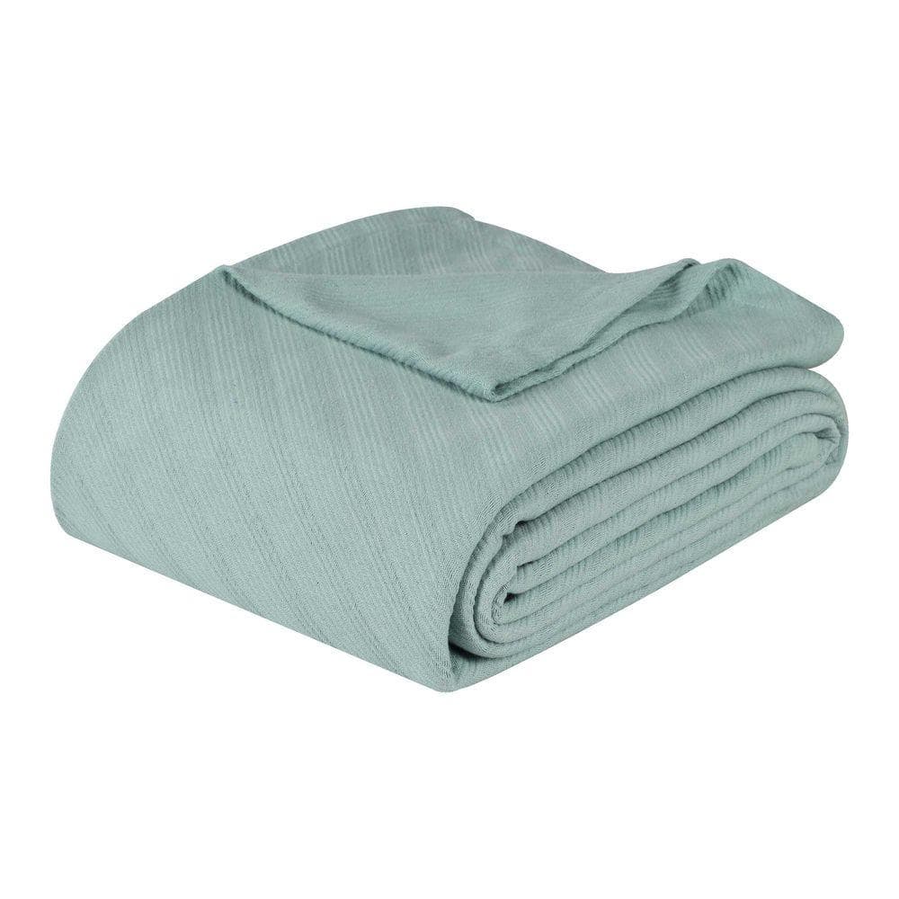 SUPERIOR Milan Aqua Textured Cotton Striped Lightweight Woven ...