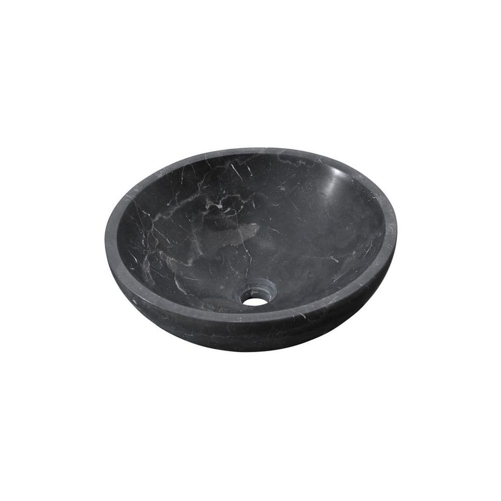 15.8 in. Round Vessel Bathroom Sink in Dark Gray Marble with Matte Finish and Natural Veining price history on PriceWatchPro