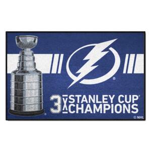 Tampa Bay Lightning 19 X 30 Alternate logo with Wordmark Starter Rug