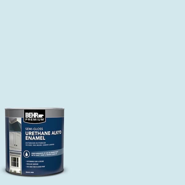 BEHR PREMIUM 1 qt. #520E-1 Coastal Mist Semi-Gloss Enamel Urethane Alkyd Interior/Exterior Paint