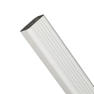 2 in. x 3 in. White Aluminum Downspout Extension