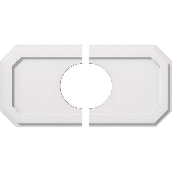 Ekena Millwork 22 in. x 11 in. x 1 in. Emerald Architectural Grade PVC Contemporary Ceiling Medallion (2-Piece)