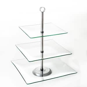 3-Tier Square Glass Cake Stand