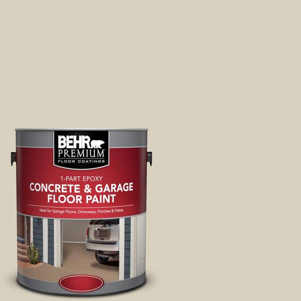 BEHR Premium 1 gal. #PFC-31 Traditional Tan 1-Part Epoxy Satin Interior/Exterior Concrete and Garage Floor Paint